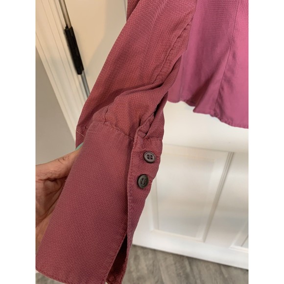 VALERIE STEVENS 100% Silk Blouse button front pink size Large - Picture 6 of 11